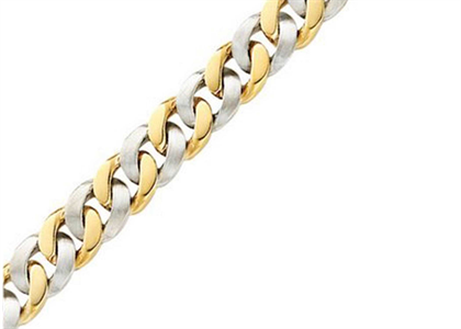 Two Tone Plated Mens Curb Chain